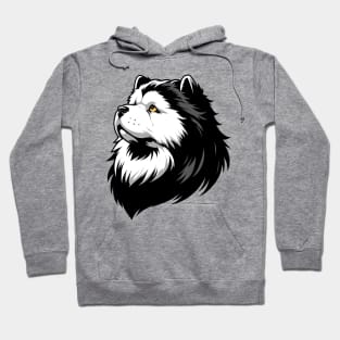 Stunning and Cool Chow Chow Monochrome and Gold Portrait for Father's Day Hoodie